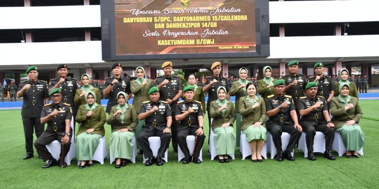Danrem 044/Gapo Hadiri Serah Terima Jabatan PJU Kodam II Swj