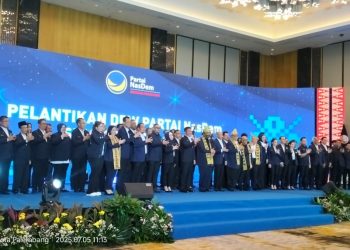 Surya Paloh Lantik Kepengurusan Baru NasDem Sumsel, Herman Deru Jadi Ketua Lagi