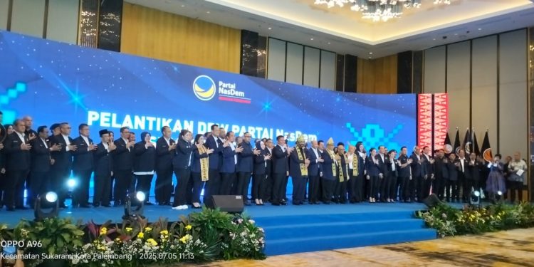 Surya Paloh Lantik Kepengurusan Baru NasDem Sumsel, Herman Deru Jadi Ketua Lagi